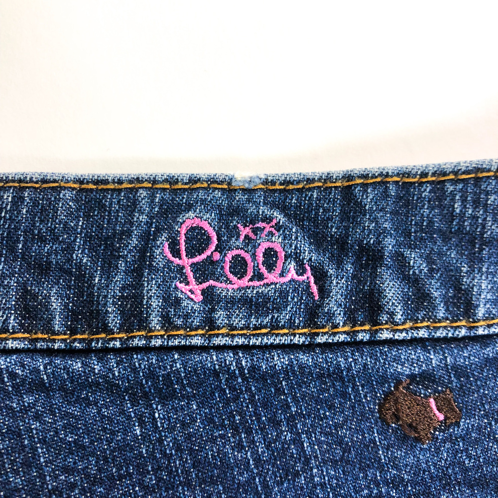 VTG Lilly Pulitzer Scottie Pup Embroidered Jeans - Picture 6 of 8